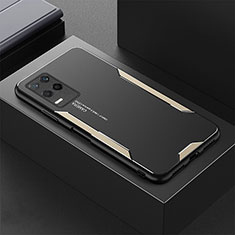 Realme V13 5G用ケース 高級感 手触り良い アルミメタル 製の金属製 兼シリコン カバー PB1 Realme ゴールド