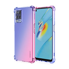 Realme V13 5G用極薄ソフトケース グラデーション 勾配色 クリア透明 Realme ネイビー