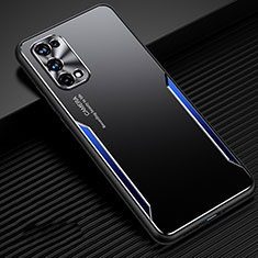 Realme V15 5G用ケース 高級感 手触り良い アルミメタル 製の金属製 カバー M01 Realme ネイビー