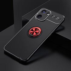 Realme V20 5G用極薄ソフトケース シリコンケース 耐衝撃 全面保護 アンド指輪 マグネット式 バンパー SD1 Realme レッド・ブラック