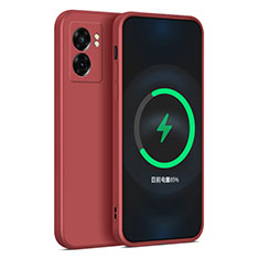 Realme V23 5G用360度 フルカバー極薄ソフトケース シリコンケース 耐衝撃 全面保護 バンパー Realme レッド