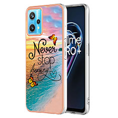 Realme V25 5G用シリコンケース ソフトタッチラバー バタフライ パターン カバー Y03B Realme マルチカラー