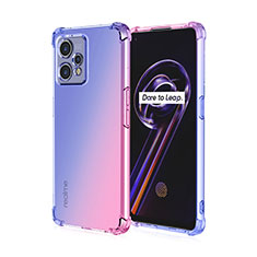 Realme V25 5G用極薄ソフトケース グラデーション 勾配色 クリア透明 Realme ネイビー