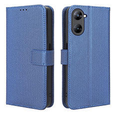 Realme V30 5G用手帳型 レザーケース スタンド カバー BY1 Realme ネイビー