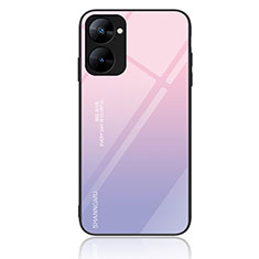 Realme V30 5G用ハイブリットバンパーケース プラスチック パターン 鏡面 カバー JM2 Realme ラベンダー