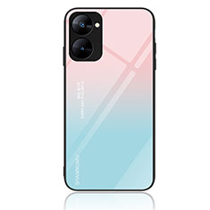 Realme V30t 5G用ハイブリットバンパーケース プラスチック パターン 鏡面 カバー JM2 Realme シアン