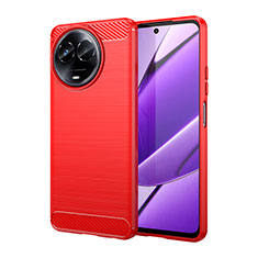 Realme V50 5G用シリコンケース ソフトタッチラバー ライン カバー Realme レッド