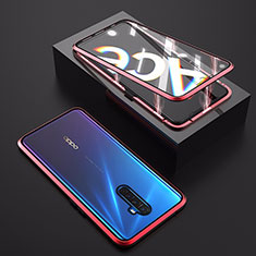 Realme X2 Pro用ケース 高級感 手触り良い アルミメタル 製の金属製 360度 フルカバーバンパー 鏡面 カバー M06 Realme レッド