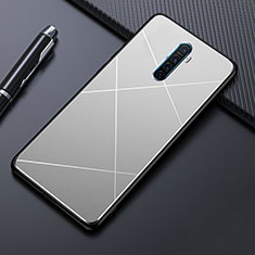 Realme X2 Pro用ケース 高級感 手触り良い アルミメタル 製の金属製 カバー M01 Realme シルバー