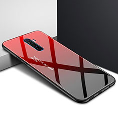 Realme X2 Pro用ハイブリットバンパーケース プラスチック パターン 鏡面 カバー Realme レッド