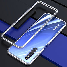 Realme X50 5G用ケース 高級感 手触り良い アルミメタル 製の金属製 バンパー カバー Realme シルバー