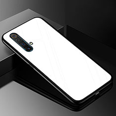 Realme X50 5G用ハイブリットバンパーケース プラスチック 鏡面 カバー M01 Realme ホワイト