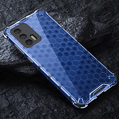 Realme X7 Max 5G用360度 フルカバー ハイブリットバンパーケース クリア透明 プラスチック カバー AM4 Realme ネイビー