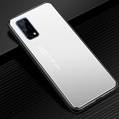 Realme X7 Pro 5G用ケース 高級感 手触り良い アルミメタル 製の金属製 カバー Realme シルバー