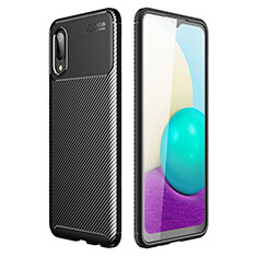 Samsung Galaxy A02用シリコンケース ソフトタッチラバー ツイル カバー サムスン ブラック