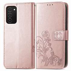Samsung Galaxy A02s用手帳型 レザーケース スタンド 花 カバー S01D サムスン ピンク