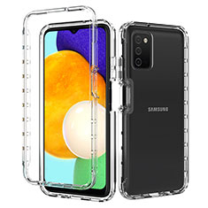 Samsung Galaxy A02s用前面と背面 360度 フルカバー 極薄ソフトケース シリコンケース 耐衝撃 全面保護 バンパー 透明 サムスン クリア