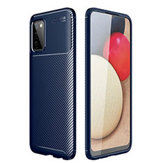 Samsung Galaxy A02s用シリコンケース ソフトタッチラバー ツイル カバー サムスン ネイビー