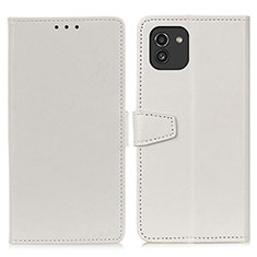 Samsung Galaxy A03用手帳型 レザーケース スタンド カバー A06D サムスン ホワイト