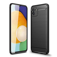 Samsung Galaxy A03用シリコンケース ソフトタッチラバー ライン カバー サムスン ブラック