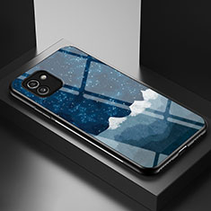 Samsung Galaxy A03用ハイブリットバンパーケース プラスチック パターン 鏡面 カバー LS1 サムスン ネイビー