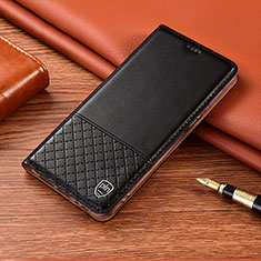 Samsung Galaxy A03s用手帳型 レザーケース スタンド カバー H10P サムスン ブラック
