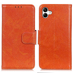 Samsung Galaxy A04 4G用手帳型 レザーケース スタンド カバー N05P サムスン オレンジ