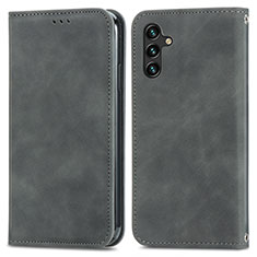 Samsung Galaxy A04s用手帳型 レザーケース スタンド カバー S04D サムスン グレー