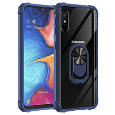 Samsung Galaxy A10e用ハイブリットバンパーケース プラスチック アンド指輪 マグネット式 MQ2 サムスン ネイビー