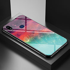 Samsung Galaxy A10s用ハイブリットバンパーケース プラスチック パターン 鏡面 カバー LS1 サムスン レッド