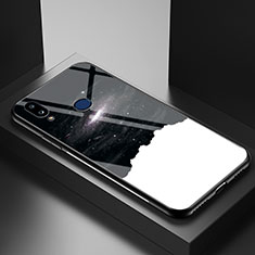 Samsung Galaxy A10s用ハイブリットバンパーケース プラスチック パターン 鏡面 カバー LS1 サムスン ブラック