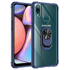 Samsung Galaxy A10s用ハイブリットバンパーケース プラスチック アンド指輪 マグネット式 MQ2 サムスン ネイビー