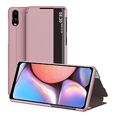 Samsung Galaxy A10s用手帳型 レザーケース スタンド カバー ZL1 サムスン ローズゴールド