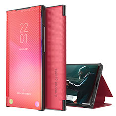 Samsung Galaxy A12 5G用手帳型 レザーケース スタンド カバー ZL1 サムスン レッド
