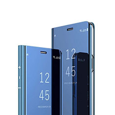 Samsung Galaxy A12 5G用手帳型 レザーケース スタンド 鏡面 カバー L02 サムスン ネイビー