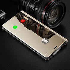 Samsung Galaxy A12 5G用手帳型 レザーケース スタンド 鏡面 カバー L01 サムスン ゴールド