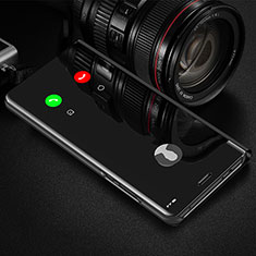 Samsung Galaxy A12 5G用手帳型 レザーケース スタンド 鏡面 カバー L01 サムスン ブラック
