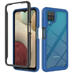 Samsung Galaxy A12 5G用360度 フルカバー ハイブリットバンパーケース クリア透明 プラスチック カバー ZJ3 サムスン ネイビー