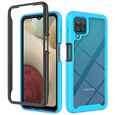 Samsung Galaxy A12 5G用360度 フルカバー ハイブリットバンパーケース クリア透明 プラスチック カバー JX2 サムスン ブルー