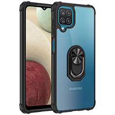 Samsung Galaxy A12 5G用ハイブリットバンパーケース プラスチック アンド指輪 マグネット式 MQ2 サムスン ブラック