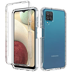 Samsung Galaxy A12 5G用前面と背面 360度 フルカバー 極薄ソフトケース シリコンケース 耐衝撃 全面保護 バンパー 勾配色 透明 サムスン クリア