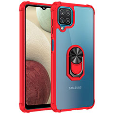 Samsung Galaxy A12用ハイブリットバンパーケース プラスチック アンド指輪 マグネット式 MQ2 サムスン レッド