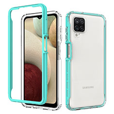 Samsung Galaxy A12用360度 フルカバー ハイブリットバンパーケース クリア透明 プラスチック カバー JX1 サムスン グリーン