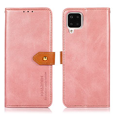 Samsung Galaxy A12用手帳型 レザーケース スタンド カバー N07P サムスン ピンク
