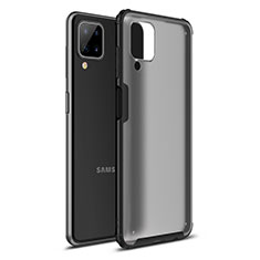 Samsung Galaxy A12 Nacho用ハイブリットバンパーケース プラスチック 兼シリコーン カバー U01 サムスン ブラック