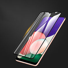 Samsung Galaxy A12 Nacho用強化ガラス フル液晶保護フィルム F03 サムスン ブラック