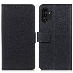Samsung Galaxy A13 4G用手帳型 レザーケース スタンド カバー M08L サムスン ブラック