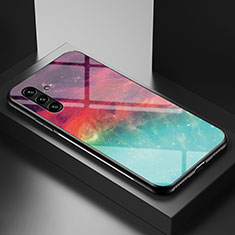 Samsung Galaxy A13 5G用ハイブリットバンパーケース プラスチック パターン 鏡面 カバー LS1 サムスン レッド