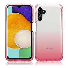 Samsung Galaxy A13 5G用前面と背面 360度 フルカバー 極薄ソフトケース シリコンケース 耐衝撃 全面保護 バンパー 勾配色 透明 JX1 サムスン ローズレッド