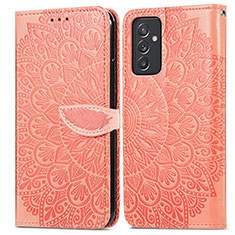 Samsung Galaxy A15 4G用手帳型 レザーケース スタンド パターン カバー S04D サムスン オレンジ